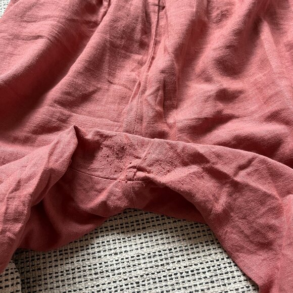 Abercrombie Terracotta Linen-Blend Cropped Wide Leg Pants - Picture 5 of 5